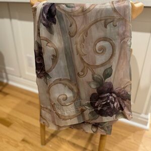 1 CROSCILL Chambord Cassis Rose Floral 60x84 Semi-Sheer Drapery Panel